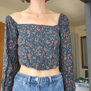 self contrast long-sleeve blouse